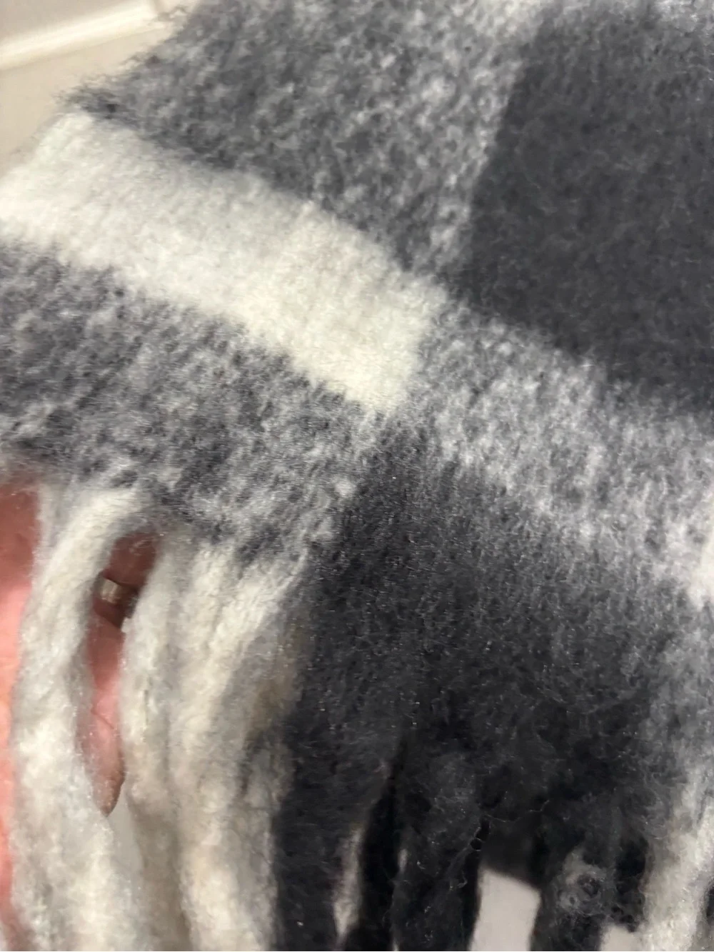 Madden NYC Black & White Fringe Scarf